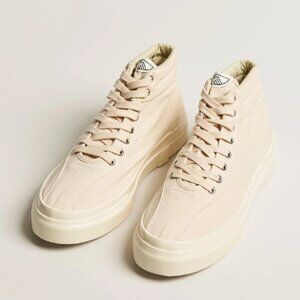 Stepney Workers Club High-Top Sneakers in Canvas/Cream size 7